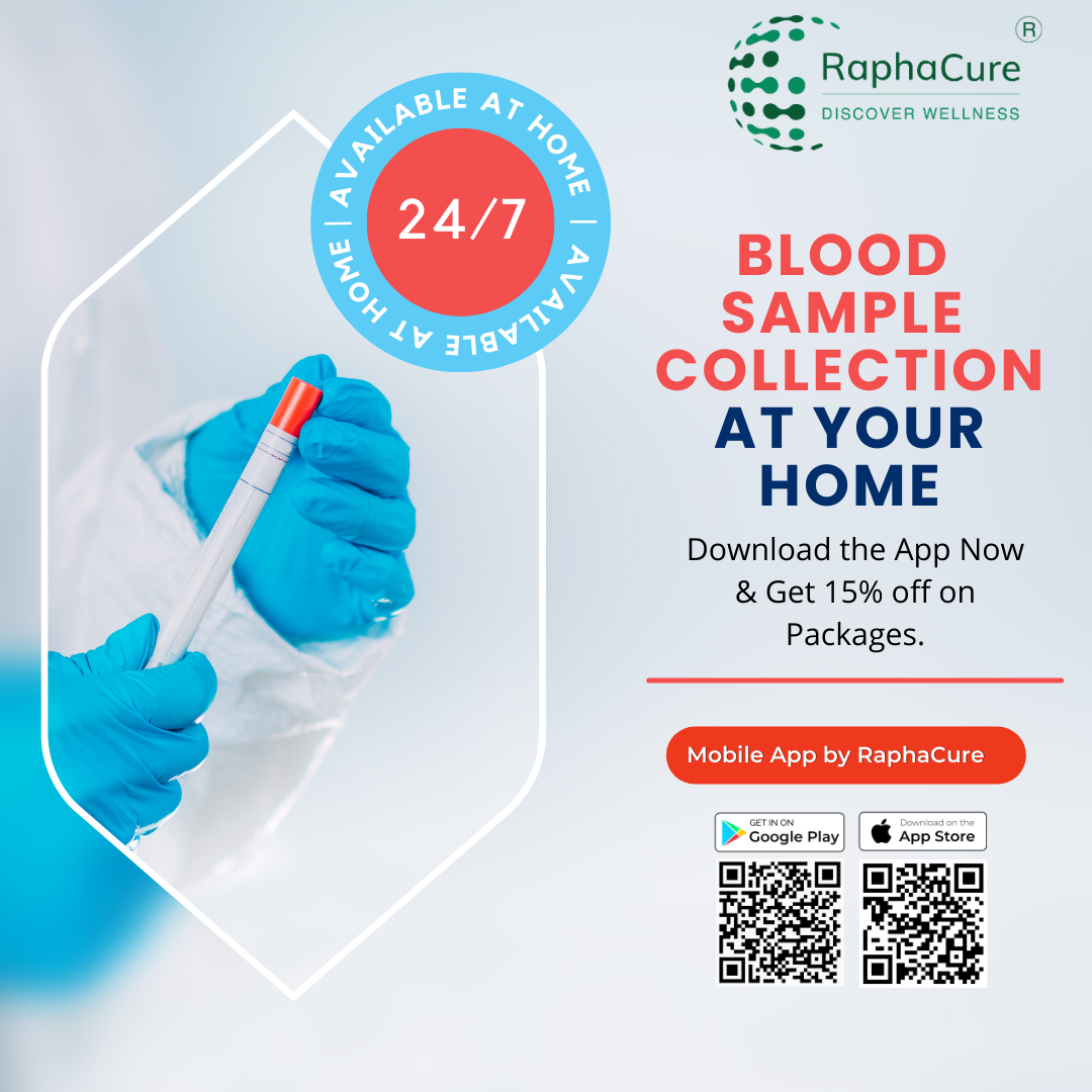 With Raphacure, book a blood test at home & get reports faster. by