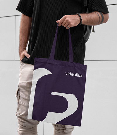 VIDEO FLUX - Merch tote bags app bag branding design graphic design logo merch totebag vector