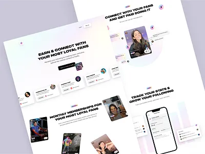 Fanfix.io Landing Page animation branding community engagement interaction interface product landing page social platform ui web design