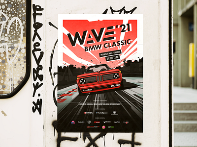 Car Festival ami lupasco bmw branding car design digital fest festival graphic design illustration logo merchandise poster red wave