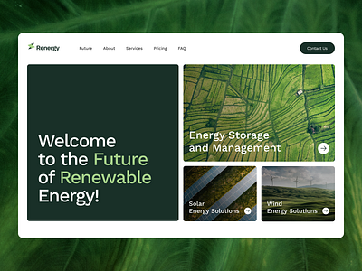 Daily UI #003. Landing Page Renewable Energy daily ui dailyui dailyuichallenge renewable ui ux