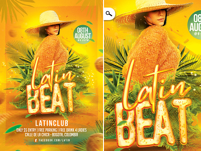 Latin Beat Flyer club event flyer music night party special tropical