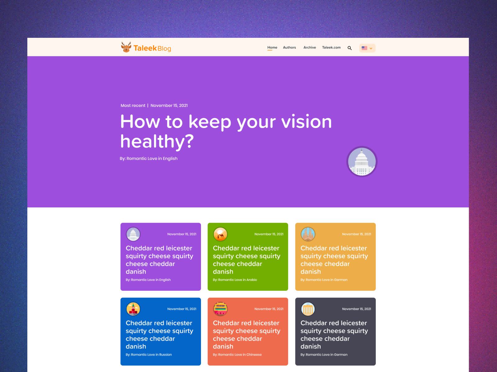Taleek Blog authors blog content ui