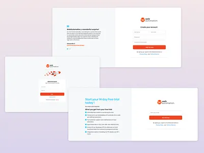 Webautomation Signup graphic design login ui