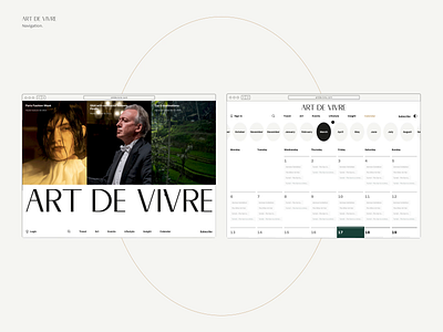Art de Vivre. User profile, Subscription, Calendar luxury ui
