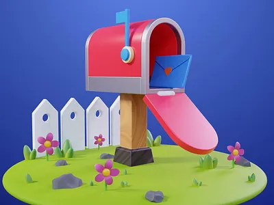 Mailbox 3D Illustration | Blender 3d 3d art 3d illustration 3d modeling 3d ui blender digital art illustration logo