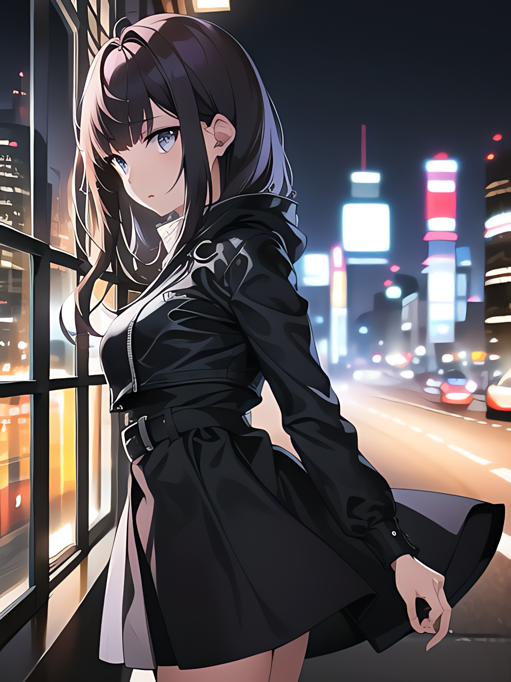 Example of girl on night