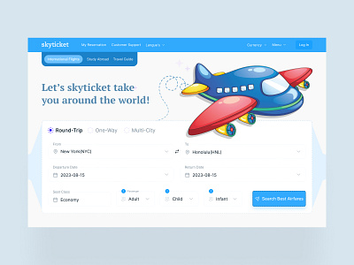 sky ticket booking landing page design🎈 booking design flight flight booking landing page landing page sky