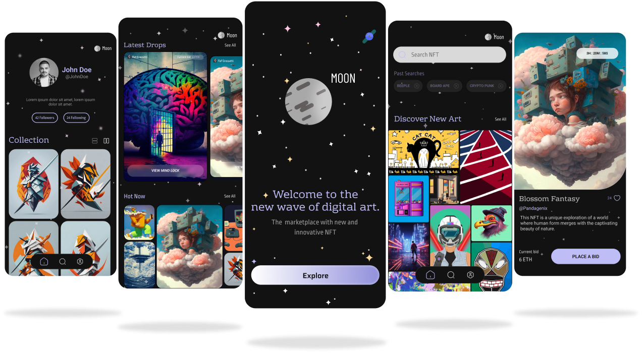 Moon NFT Marketplace by Breanna DeLoach on Dribbble