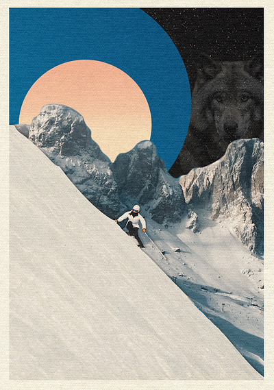 Ski Season art collage design