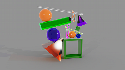 Balance - 3D Composition Study 3d 3d art artwork cinema 4d digital art redshift render scene sketch