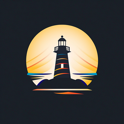 Lighthouse brand logo (vibrant) design icon illustration logo vector