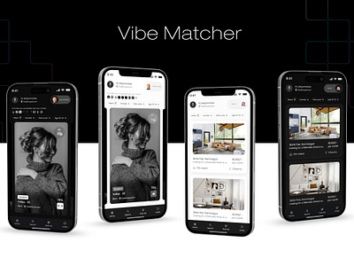 VIBE MATCHER - ROOMS & ROOMMATES FINDER APP app branding design figma mobile mockup product design ui uix ux