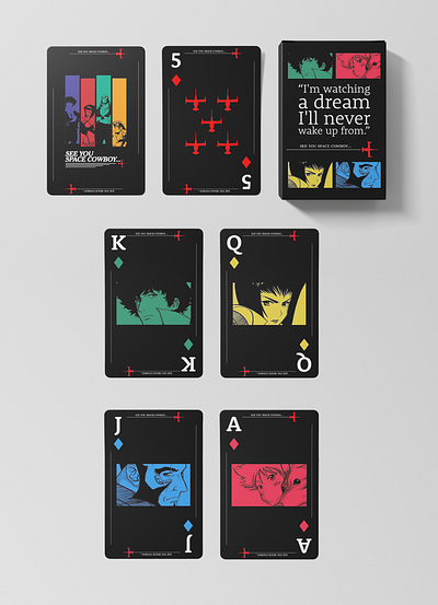 Cowboy Bebop Playing Cards design digital art graphic design illustration illustrator photoshop