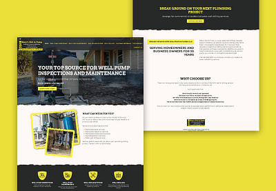 Well & Pump site design landing page ui ux web web design