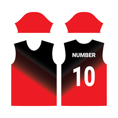 thunder black and red basketball jersey template Stock Vector