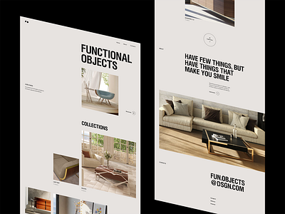 Functional Objects website clean design ecommerce grid homepage interior minimalism portfolio product design shop simple typography ui uiux ux webdesign
