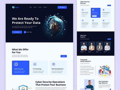 Cyber Security Landing Page branding creativepeoples cyber cyber security website cybersecurity design encryption hacker internet security landing page privacy protection proxy security trending ui ux validation vpn website