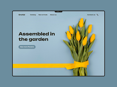 Home page for Orchid store site design flowers homepage ui ux