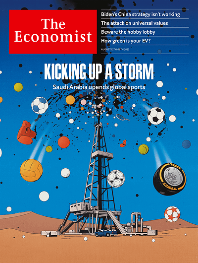 The Economist Aug 12TH 2023 cover editorial illustration