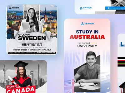 Social Media Ads Design creative content facebook post instagram post post design social media post design study abroad