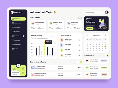 Educational Dashboard Design app app ui design design monks product design ui user interface