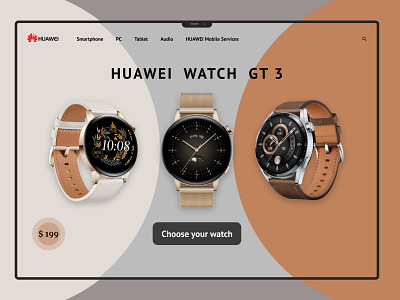 Huawei watch gt 3 design homepage ui ux