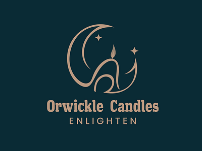 Orwickle Candles Enlighten art branding candle candles design enlight enlighten graphic design icon illustration logo moon spiritual star stars vector