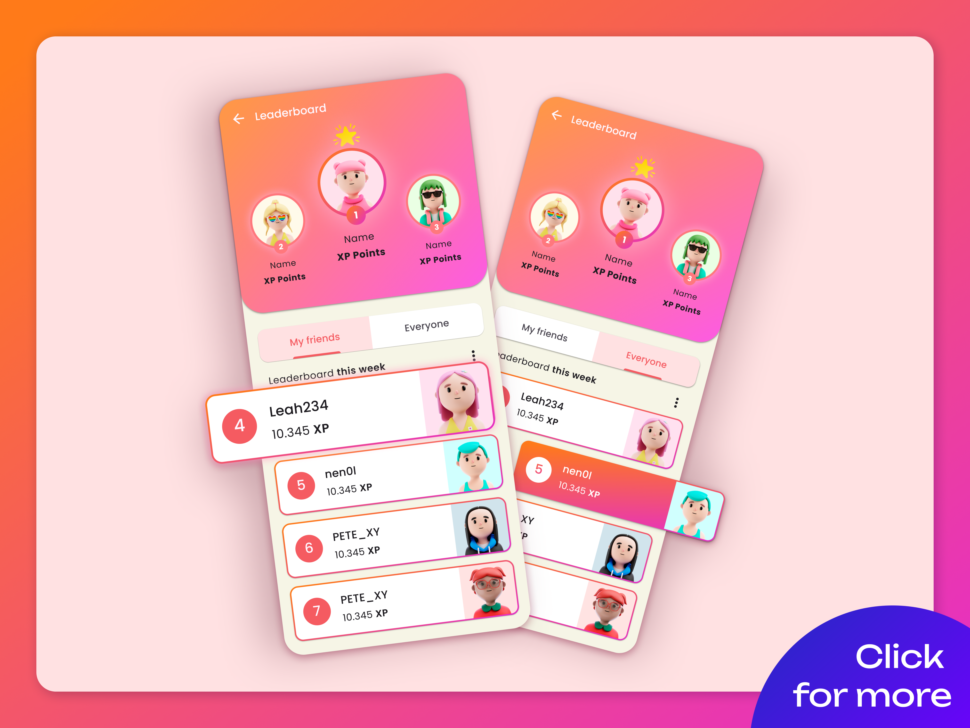 Leaderboard Components components design system gradient material ui pastel pretty scaling design systems ui visual design