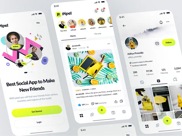 Social Media App designs, themes, templates and downloadable graphic ...