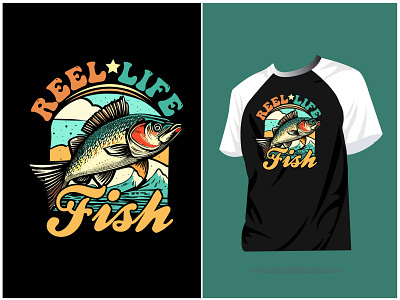 Modern fishing vintage art t-shirt design art brand branding business color company design fish graphic design illustration logo mail new t shirt typography ui ux vector web white space