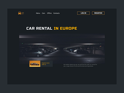 Webdesign for carrental carrent carrental cars design landingpage rent ux
