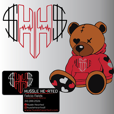 Hussle Hearted branding business card clothing design graphicdesign illustration logo mascot product work