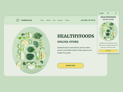 Webdesign for food store design food green healthyfood ux