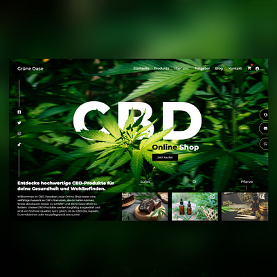 Header für CBD Onlineshop cbd design ecommerce header hero inspiration onlineshop shop ui ux webdesign weed