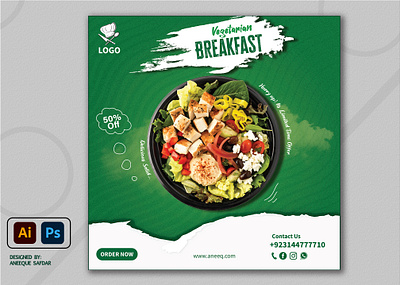 Breakfast Poster Design - 50% Off aneeque safdar branding design flyer design graphic design illustration trending