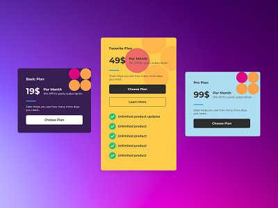 Figma Interactive Pricing Card Design user experience design