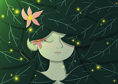 Plant Girl - vector illustration illustration vector