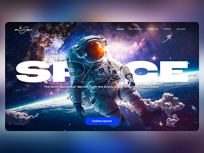 Journey to the Cosmos: Space Website Hero Page Design hero page hero section hero web page hero web ui home page home page design landing page landing page ui space web page space website web page ui website page website ui