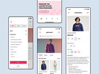 Parcourir E-commerce App Kit app app design clothing app e commerce mobileapp trendydesign ui kit uidesign