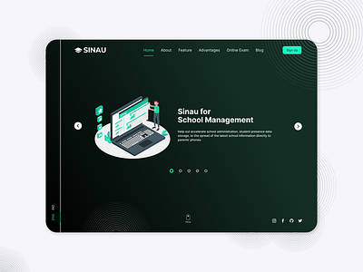 Sinau School Website branding cool design landingpage management school ui ux website