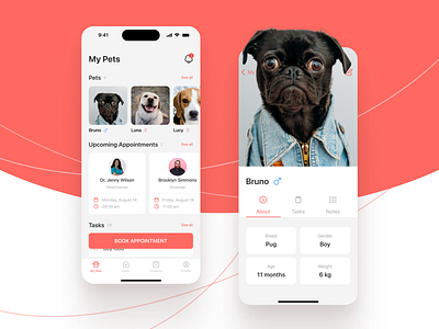 Pet Clinic Mobile App android app clean clinic creative design graphic design ios mobile modern pet ui ux
