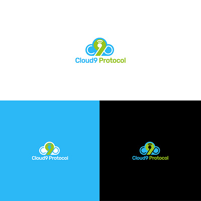 Cloud Protocol security logo blue branding cloud cloud9 design flat green illustration lettering logo minimal protocol security service techonology typography ui vector