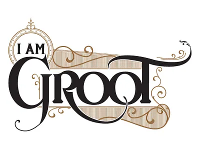 I am Groot design illustration lettering type typography