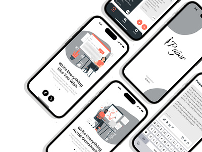 Mobile note app branding graphic design typography ui