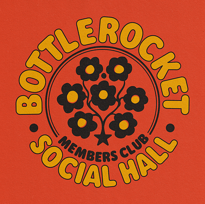 Bottlerocket Social Hall design designer graphic design graphic designer graphic tee illustration retro typography vector