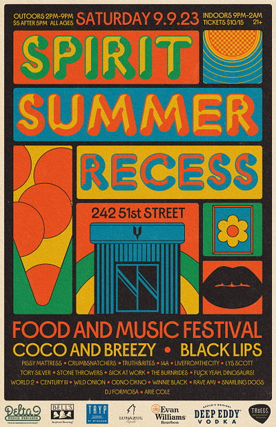 Spirit Summer Recess design designer graphic design graphic designer illustration poster poster art poster design typography vector