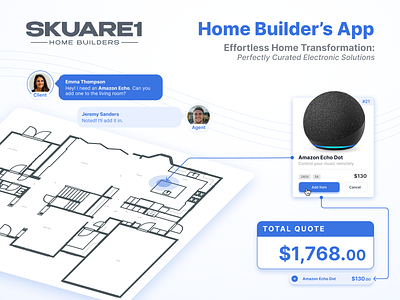 SKUARE1: Home Builder's App concept creative customize design home illustration interior ipad kavizo quote ui web webapp