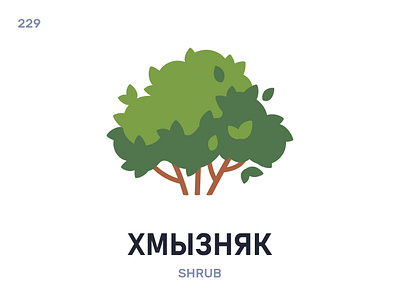 Хмызня́к / Shrub belarus belarusian language daily flat icon illustration vector