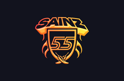 F1 Carlos Sainz 55 crest design f1 logo metallic